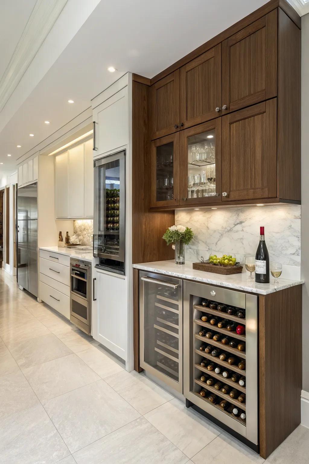 Hidden storage provides a streamlined and subtle option.