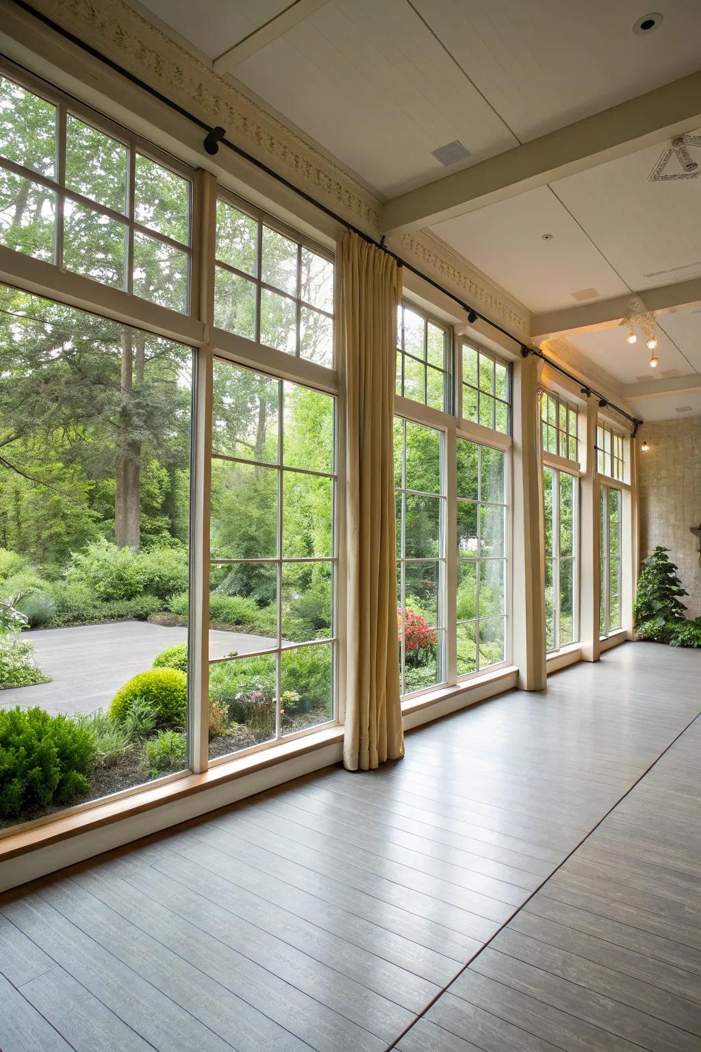 A garden view studio is perfect for meditation and yoga.