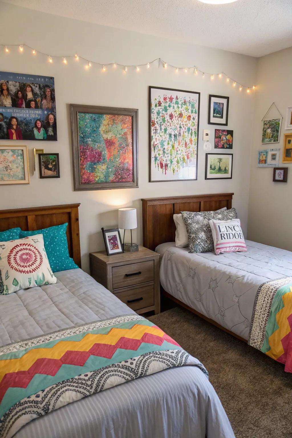 Unique decor adds individuality to shared spaces.