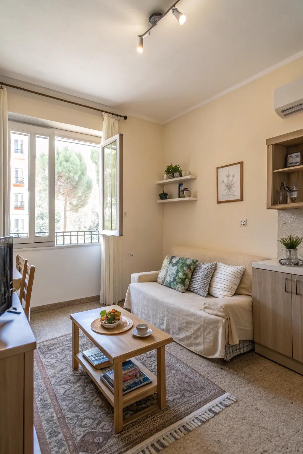 Light colors brighten and expand your space.