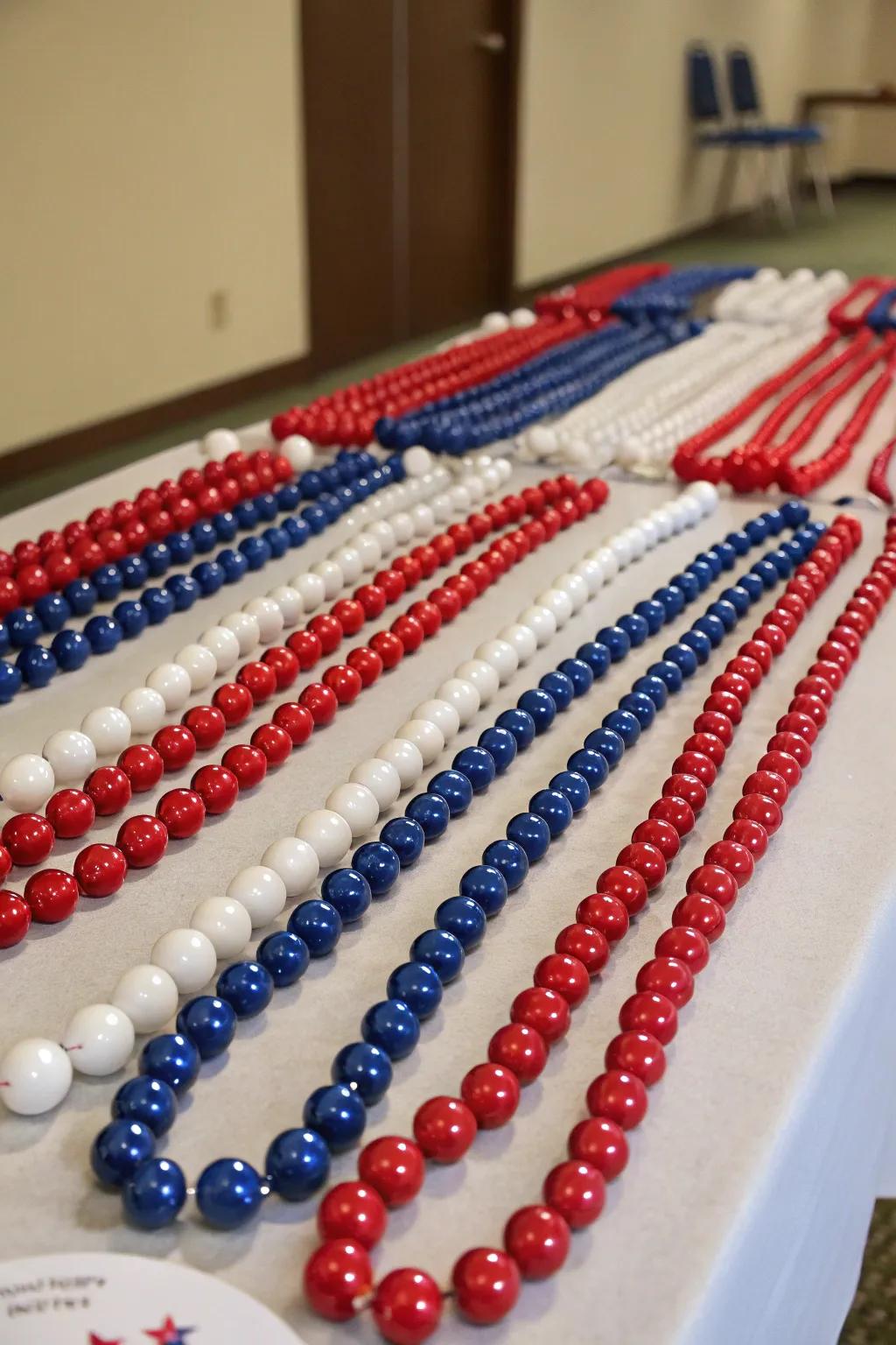 Patriotic strands for party flair