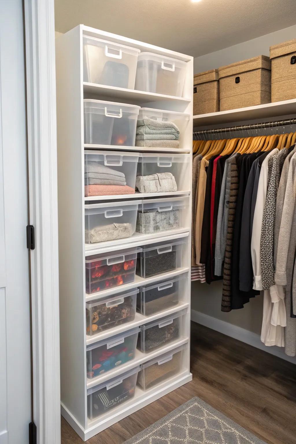 With clear containers, you can see everything at a glance.