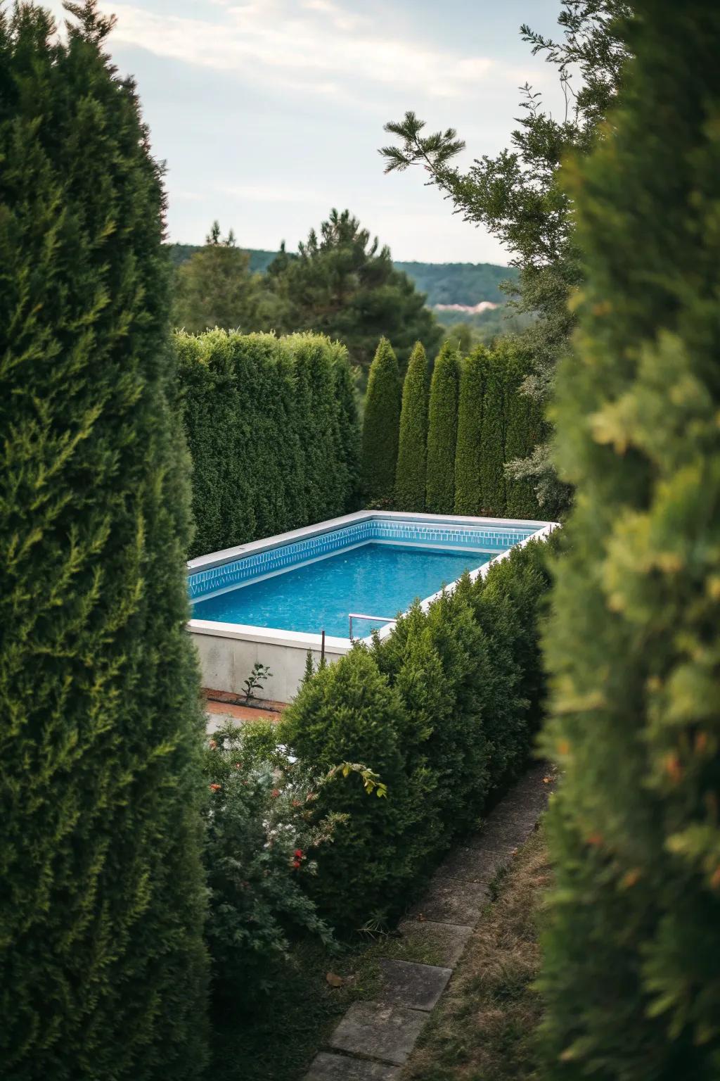 Hedge walls provide a natural and evergreen privacy solution.