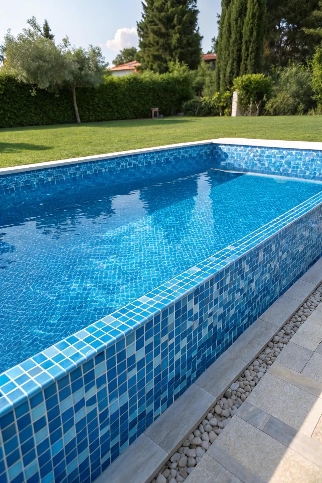 Mosaic patterns append a shimmer and artistic flair to your pool.