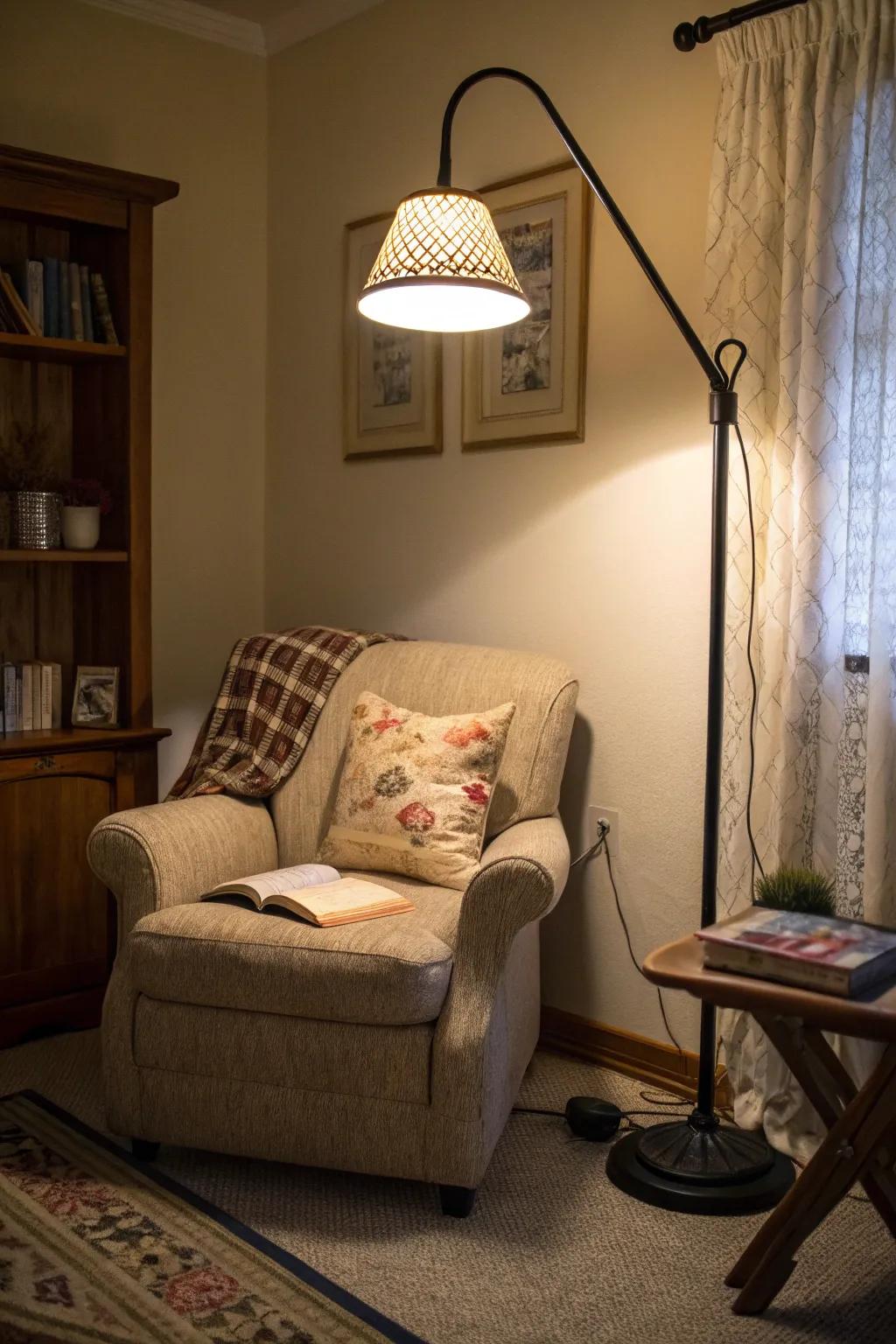 Adjustable standing lamps offer versatile lighting solutions.