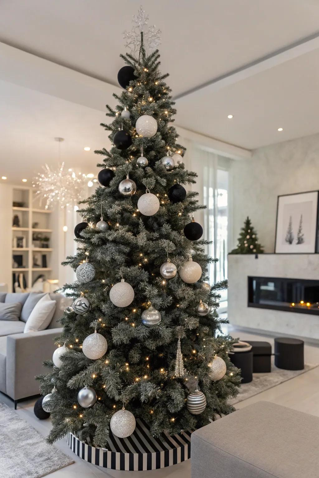 A streamlined and modern Christmas tree featuring a single color.