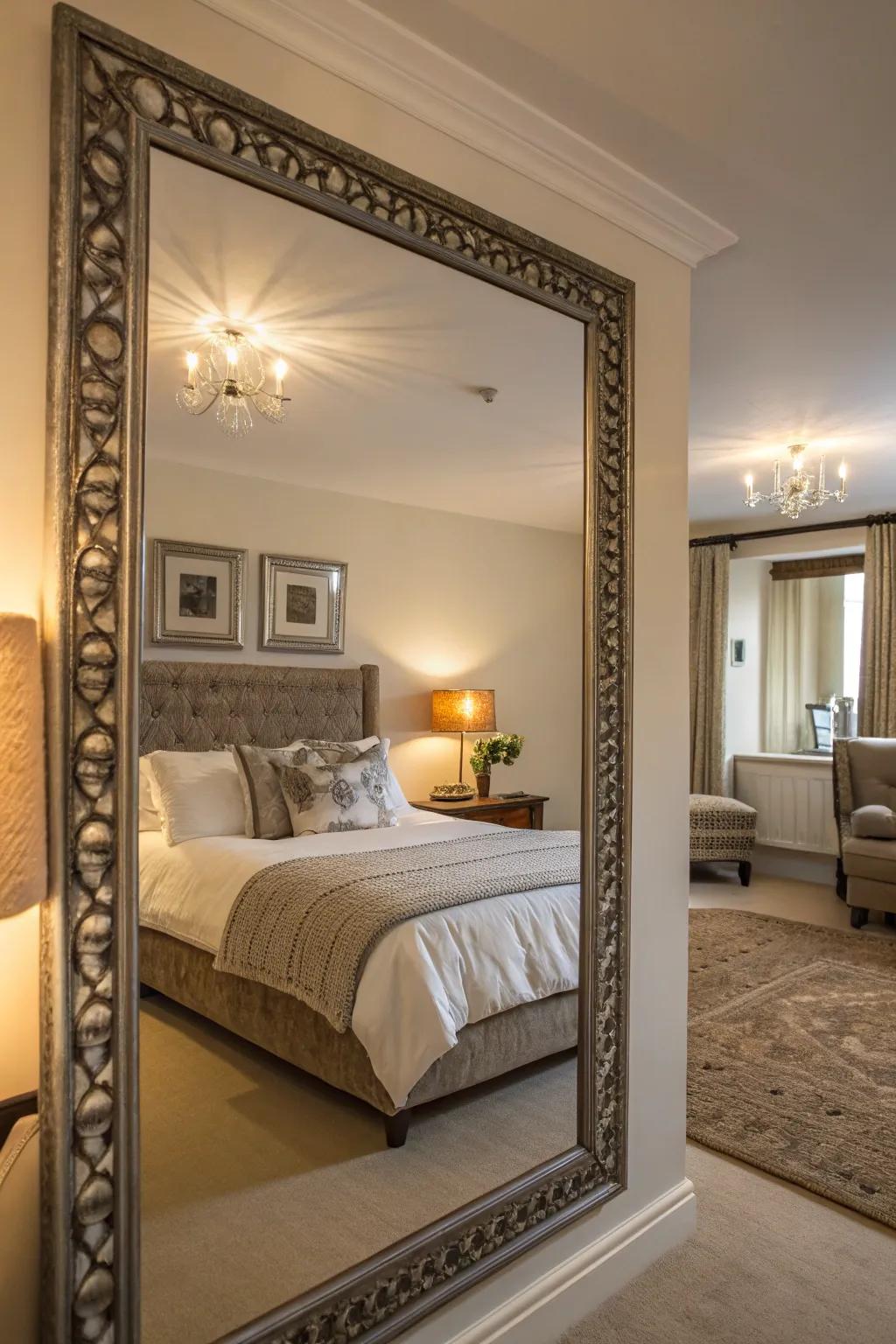 Expand your space with a statement mirror.