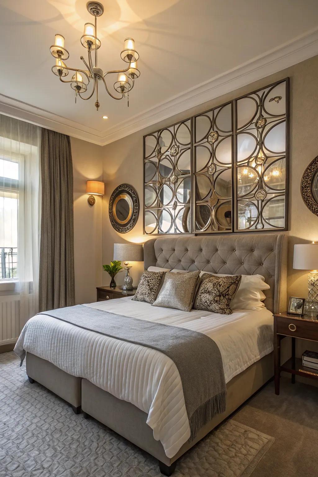 A mirror display can make your room feel brighter and bigger.