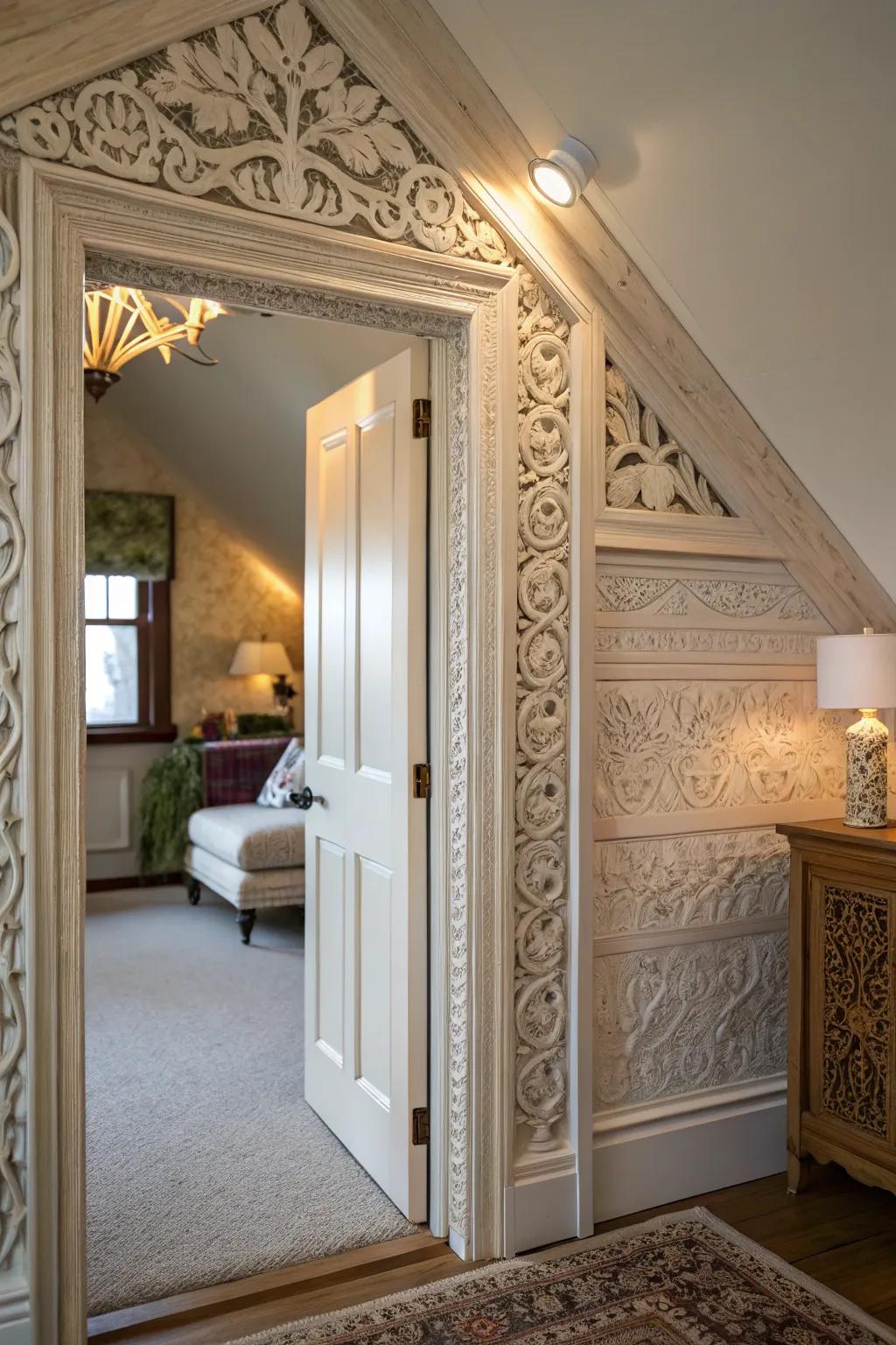 Artistic engravings offer a distinctive accent.