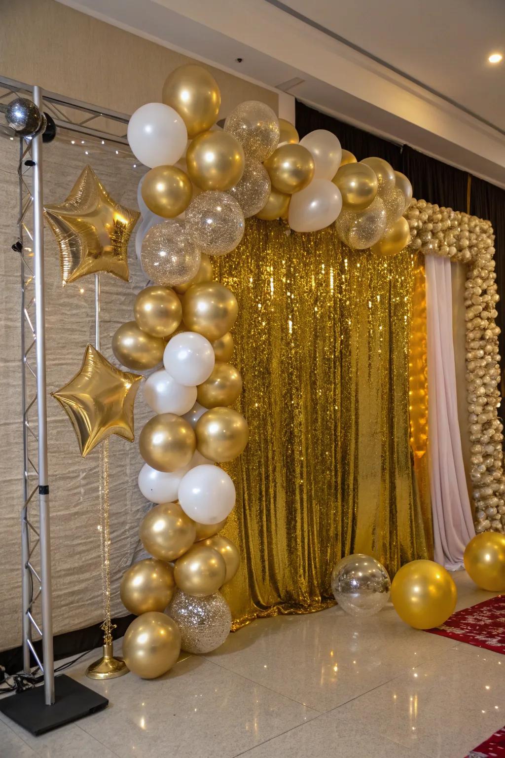 Gilded accents contribute a dash of charm and sparkle.