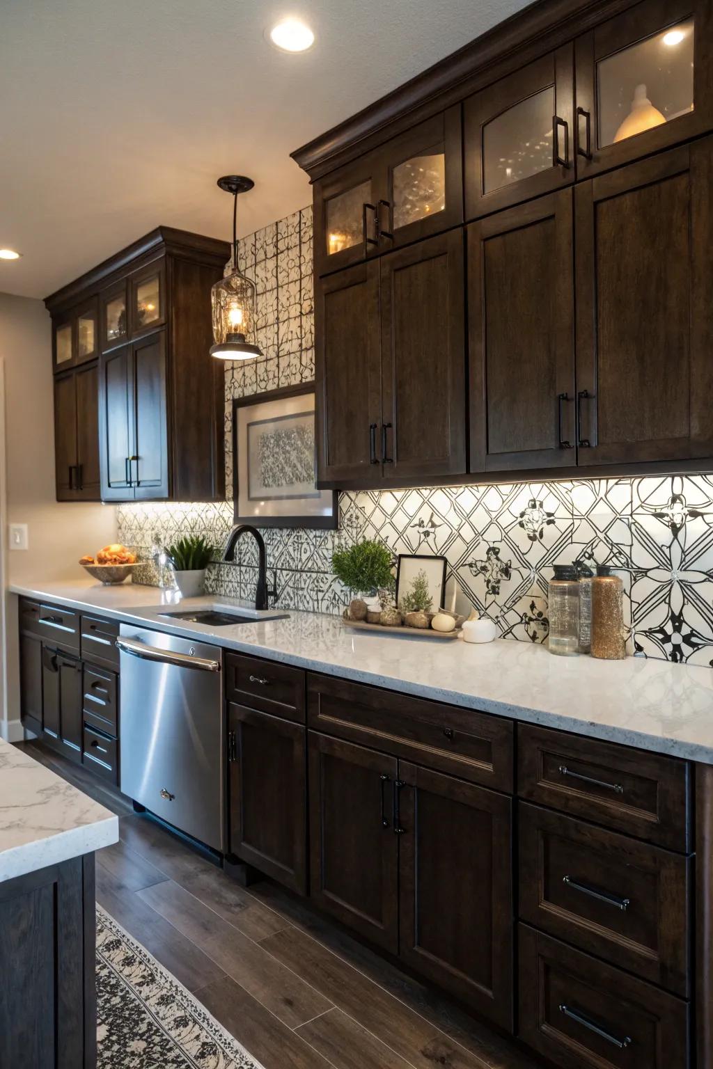Striking contrast using chic black and white.