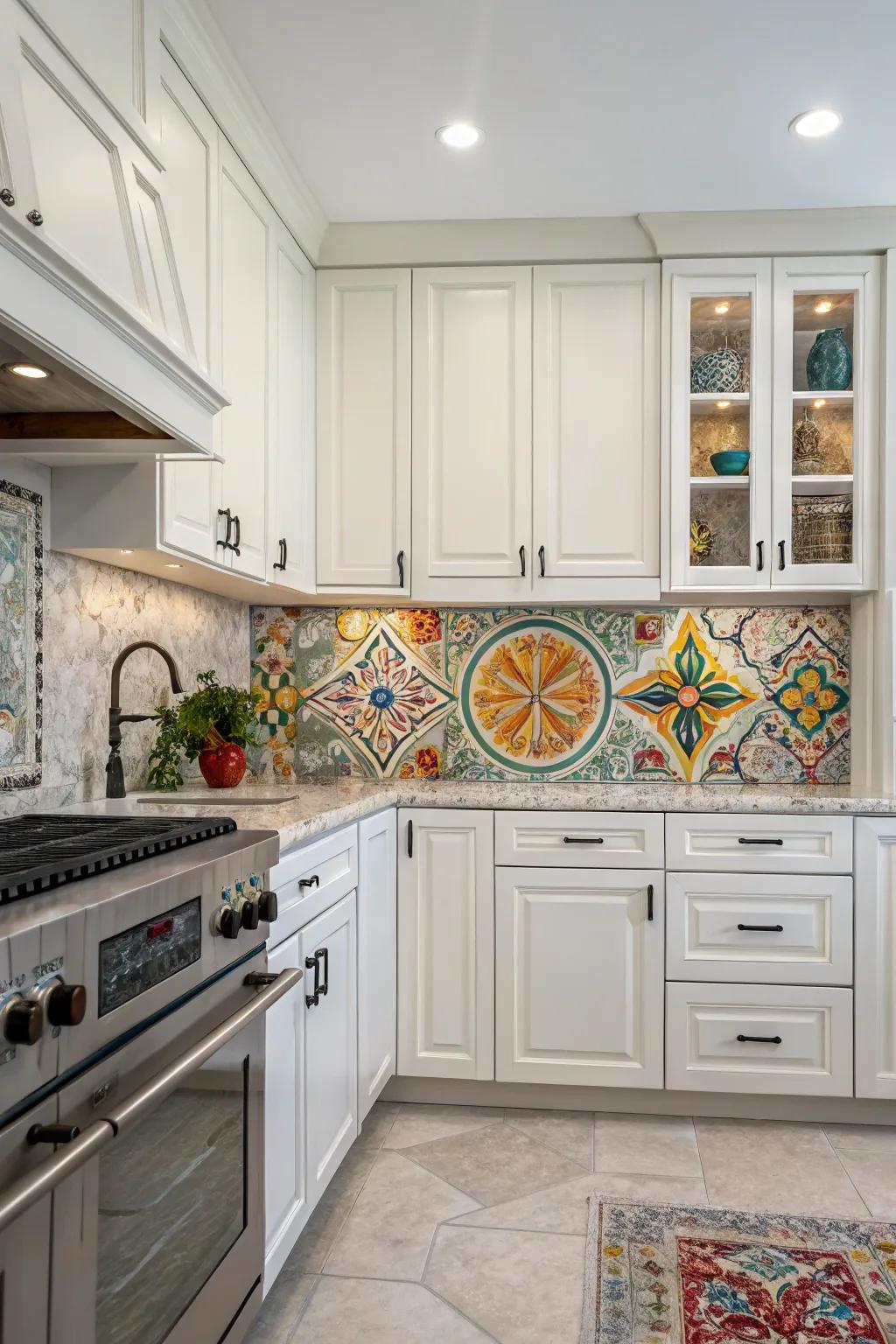 Tile murals transform your backsplash into art.