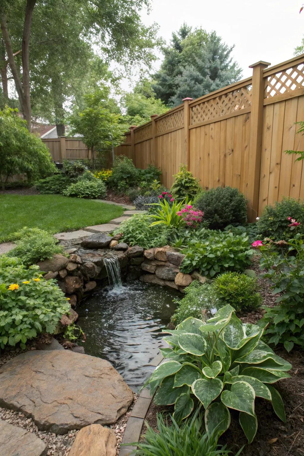 Water features add a relaxing element to your garden.