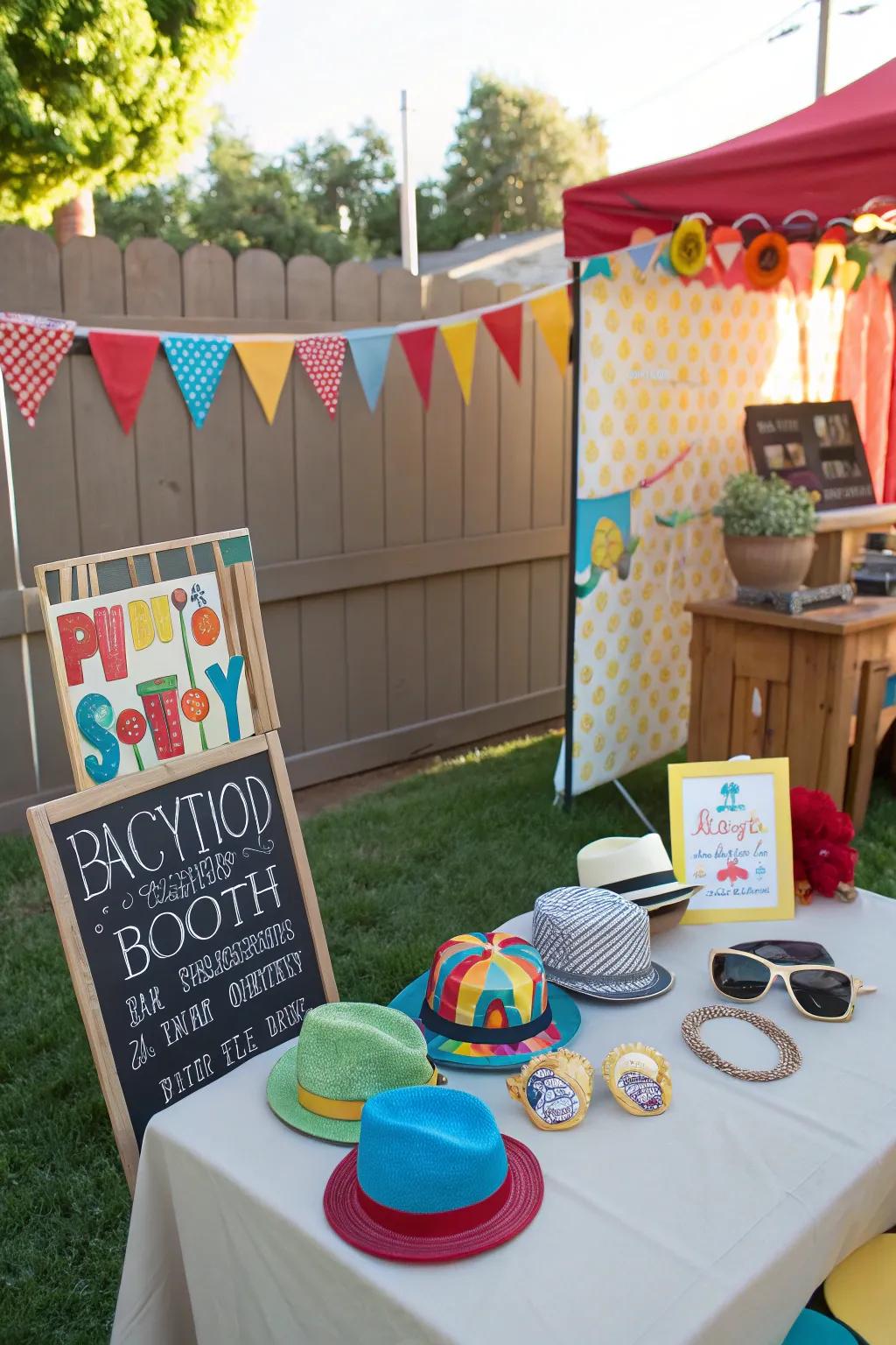 A personalized picture corner enables guests to create lasting memories in a fun way.