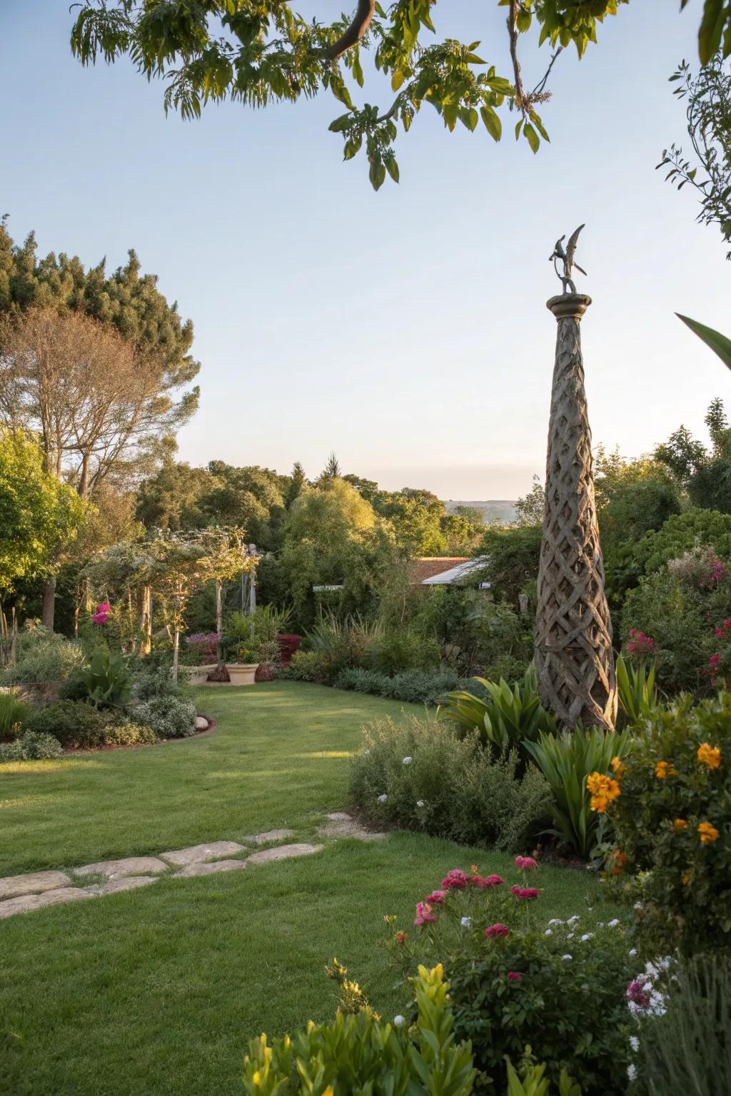 Exterior art gives a distinctive flair and acts as a focal point.