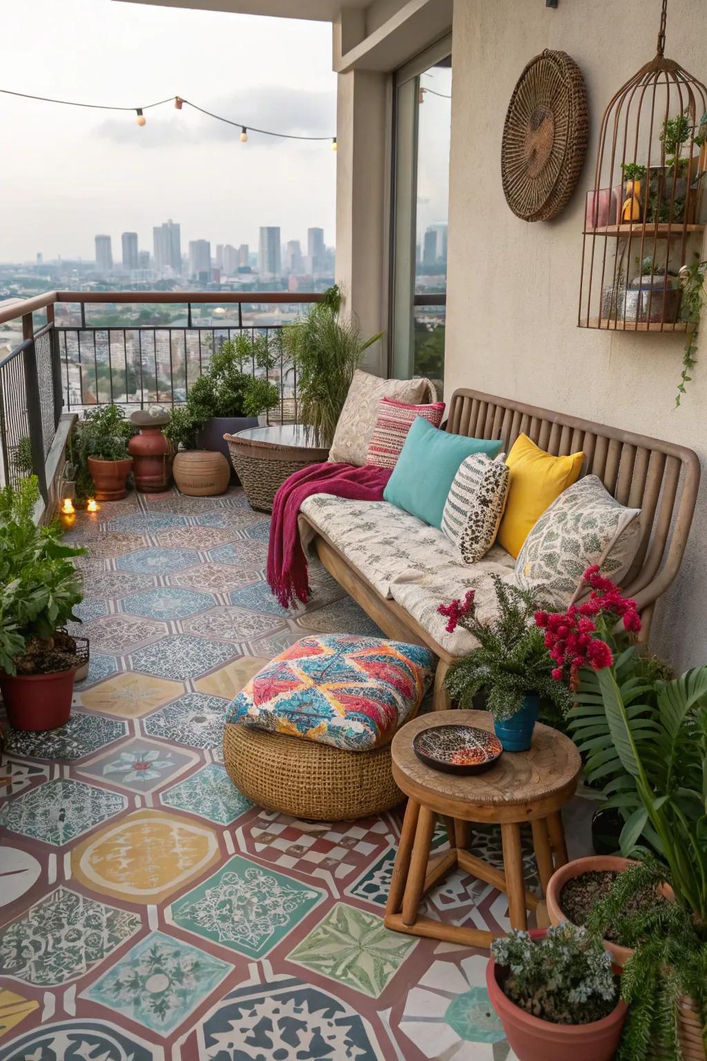 Designed vinyl flooring combines durability with endless design options, perfect for creative spaces.
