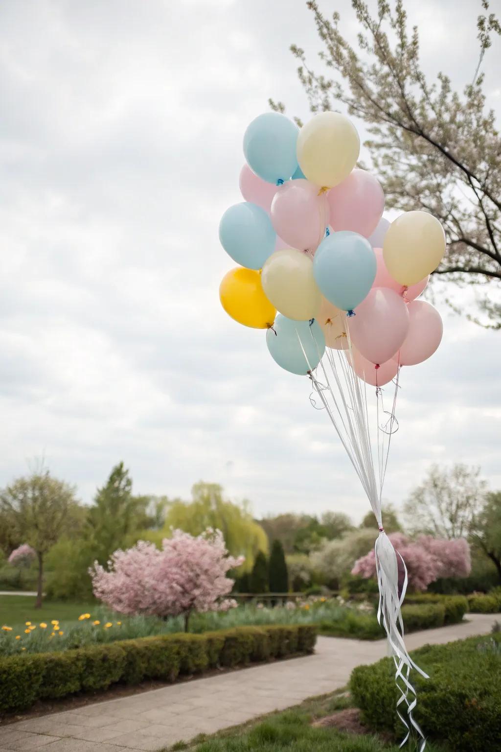 A subtle-toned balloon display that delivers a dreamlike charm to every decoration.