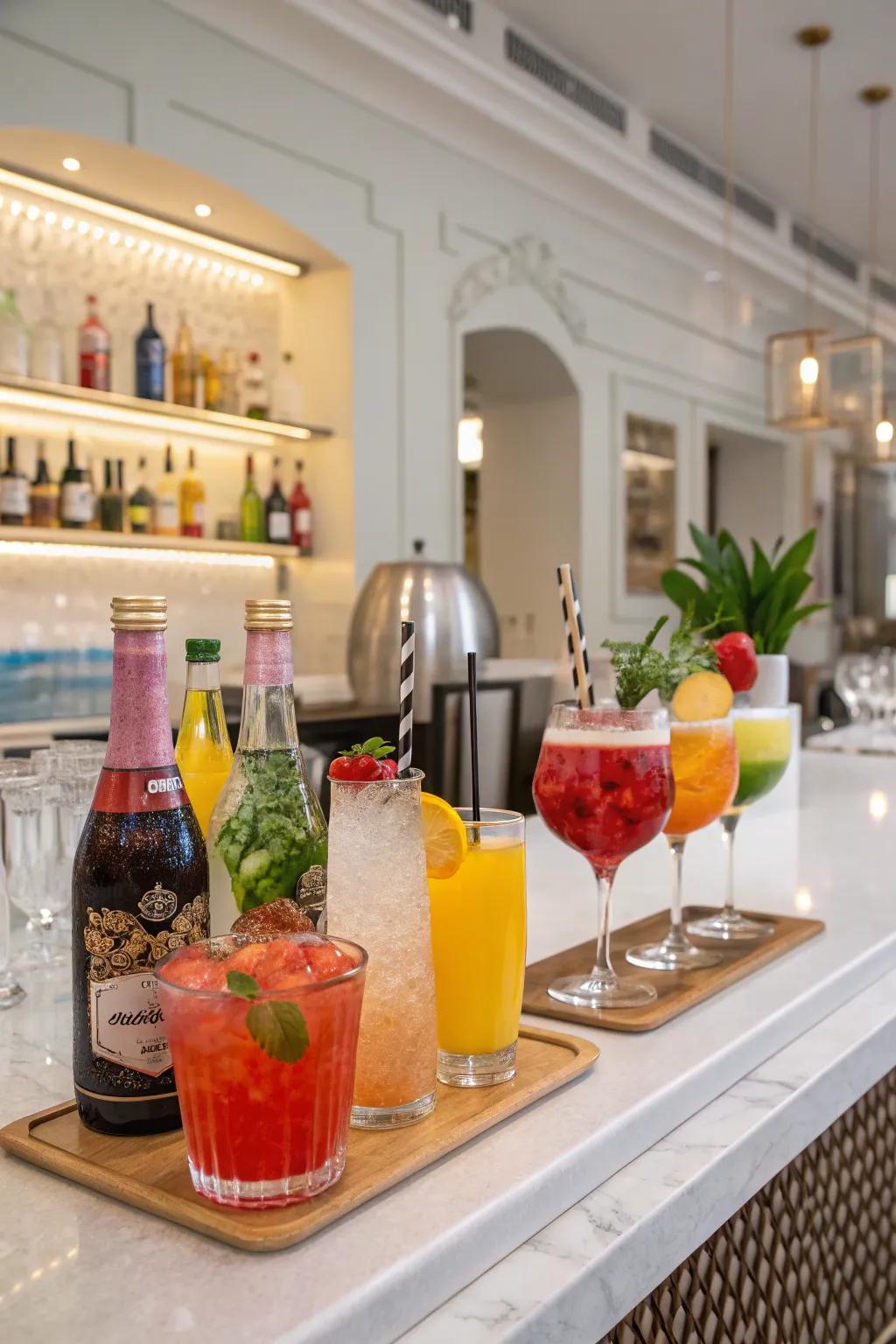 Non-alcoholic options guarantee everyone feels included in the fun.