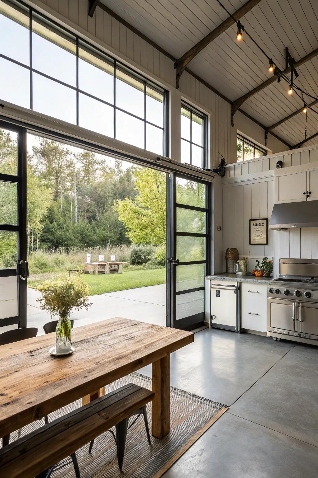 Expansive openings foster a smooth indoor-outdoor transition.