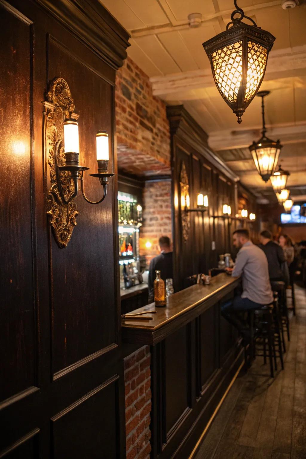 Aged lights bring classic charm.