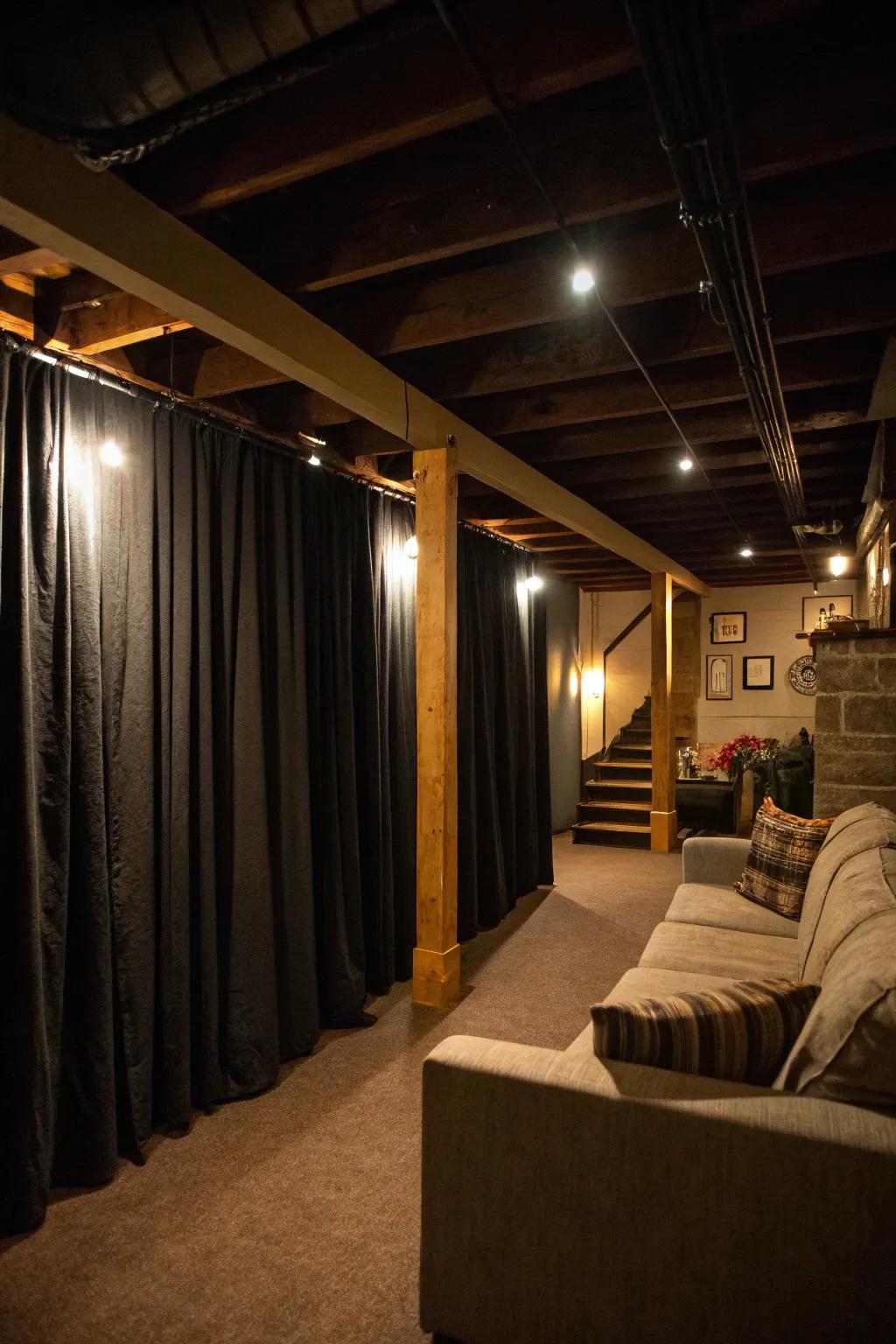 Light-blocking fabrics enhance privacy and reduce glare.