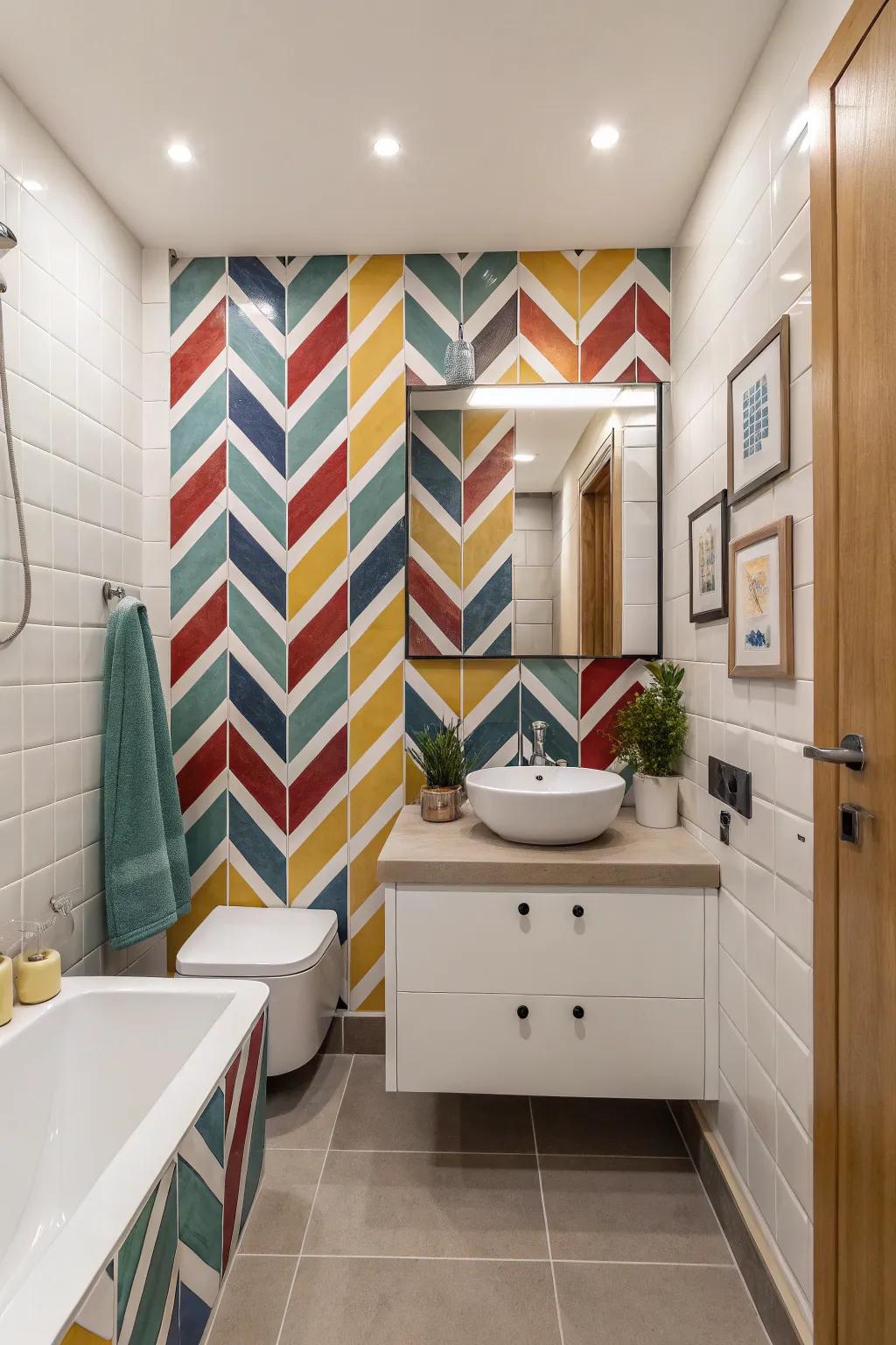 Unconventional tile placement adds an unexpected twist.
