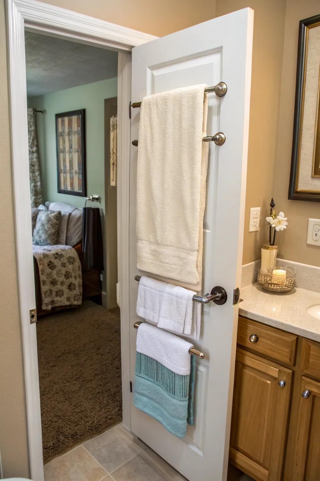 Over-door racks take great advantage of often overlooked space.