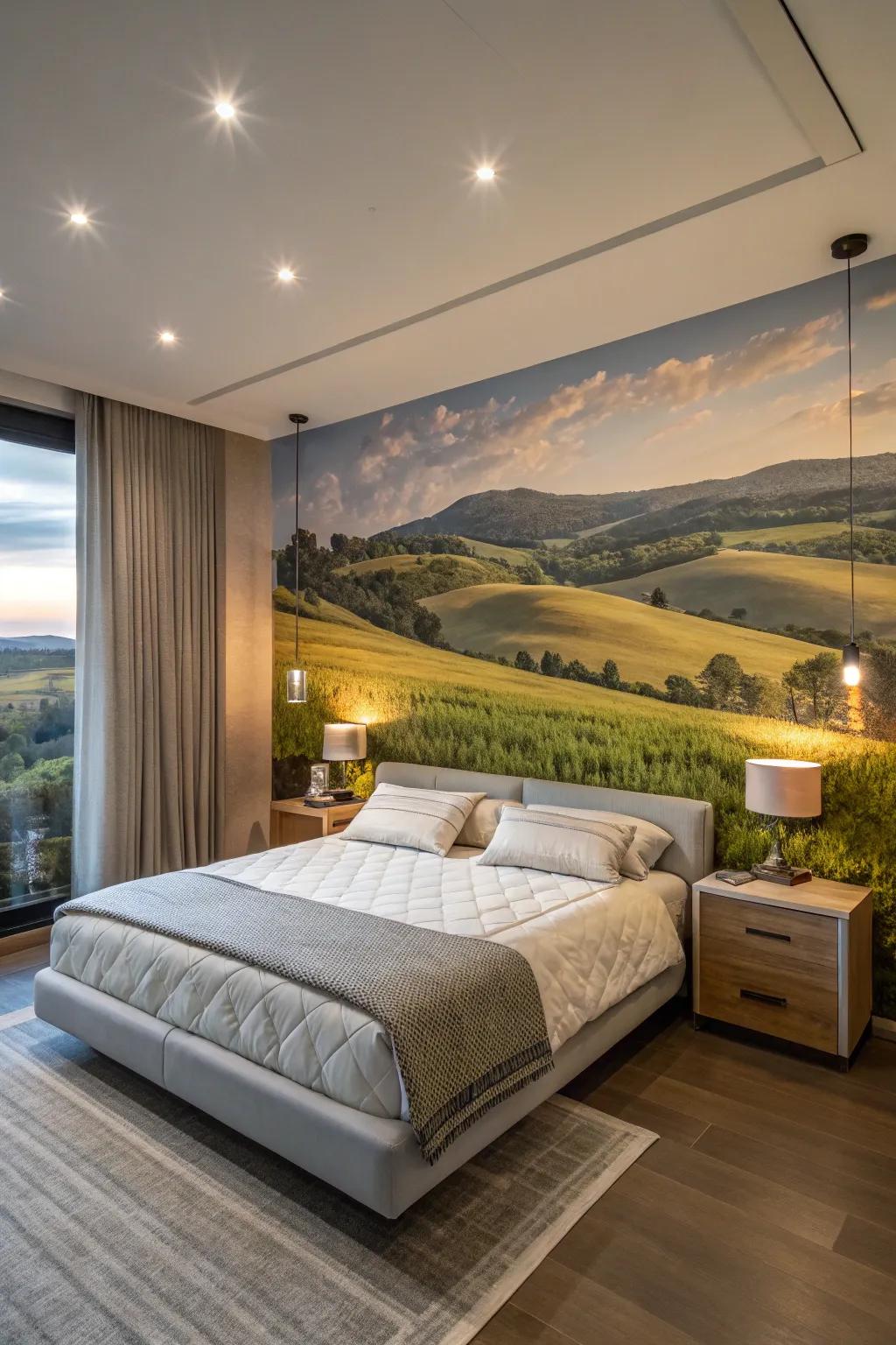 Wall graphics change your sleeping space to an appealing canvas.
