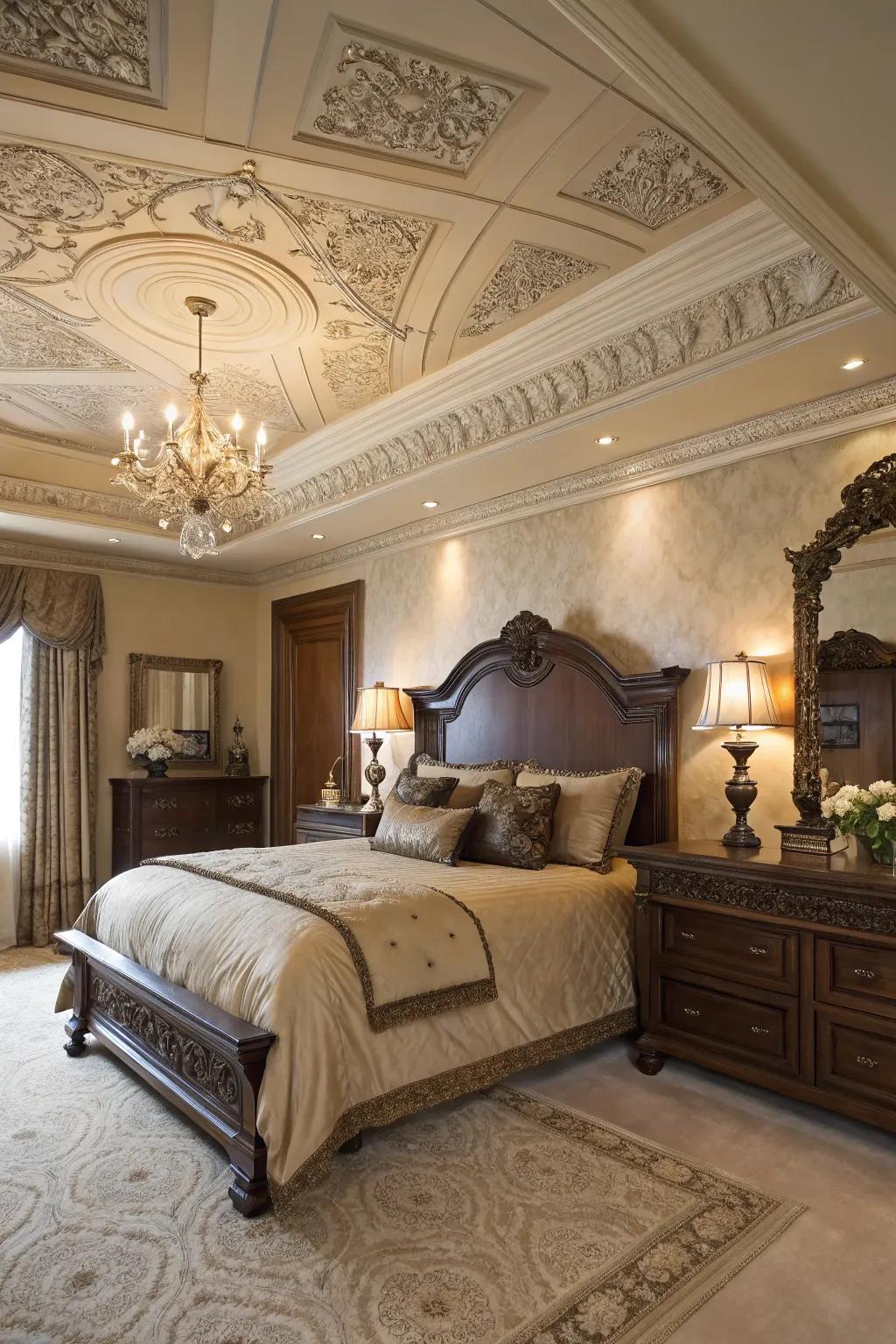 Plasterwork ceilings bring classic charm.