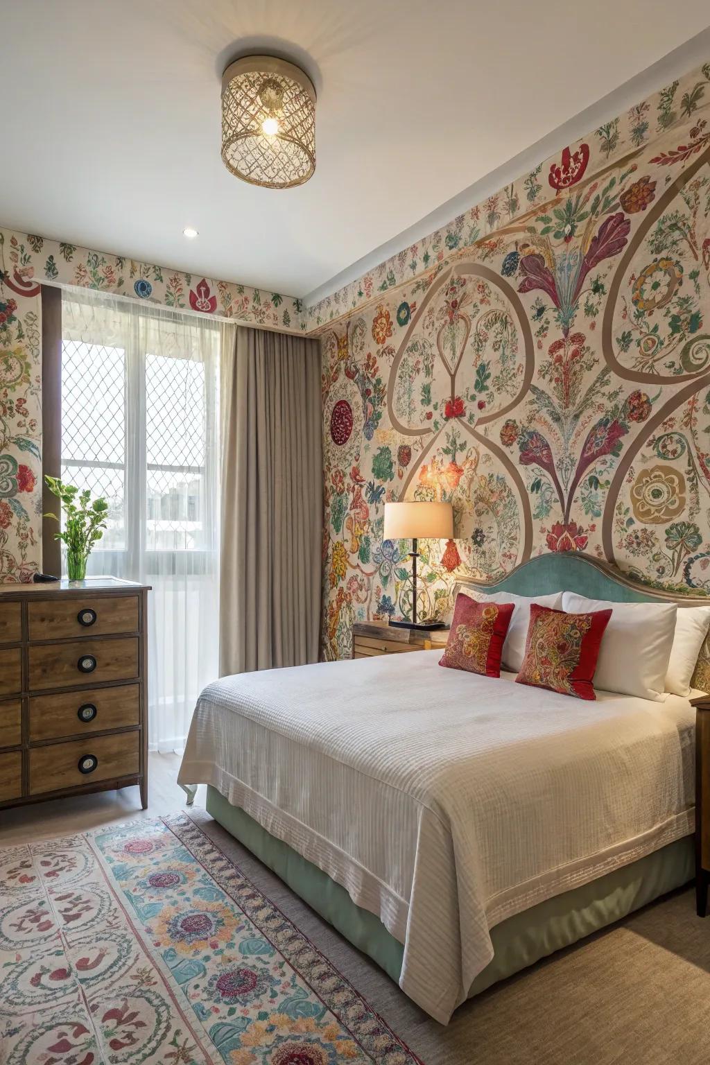 Wallpaper can contribute a bold and fashionable statement in your bedroom.