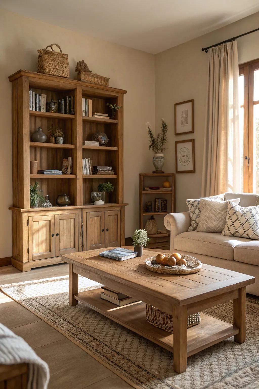 Wood elements incorporate warmth and charm.