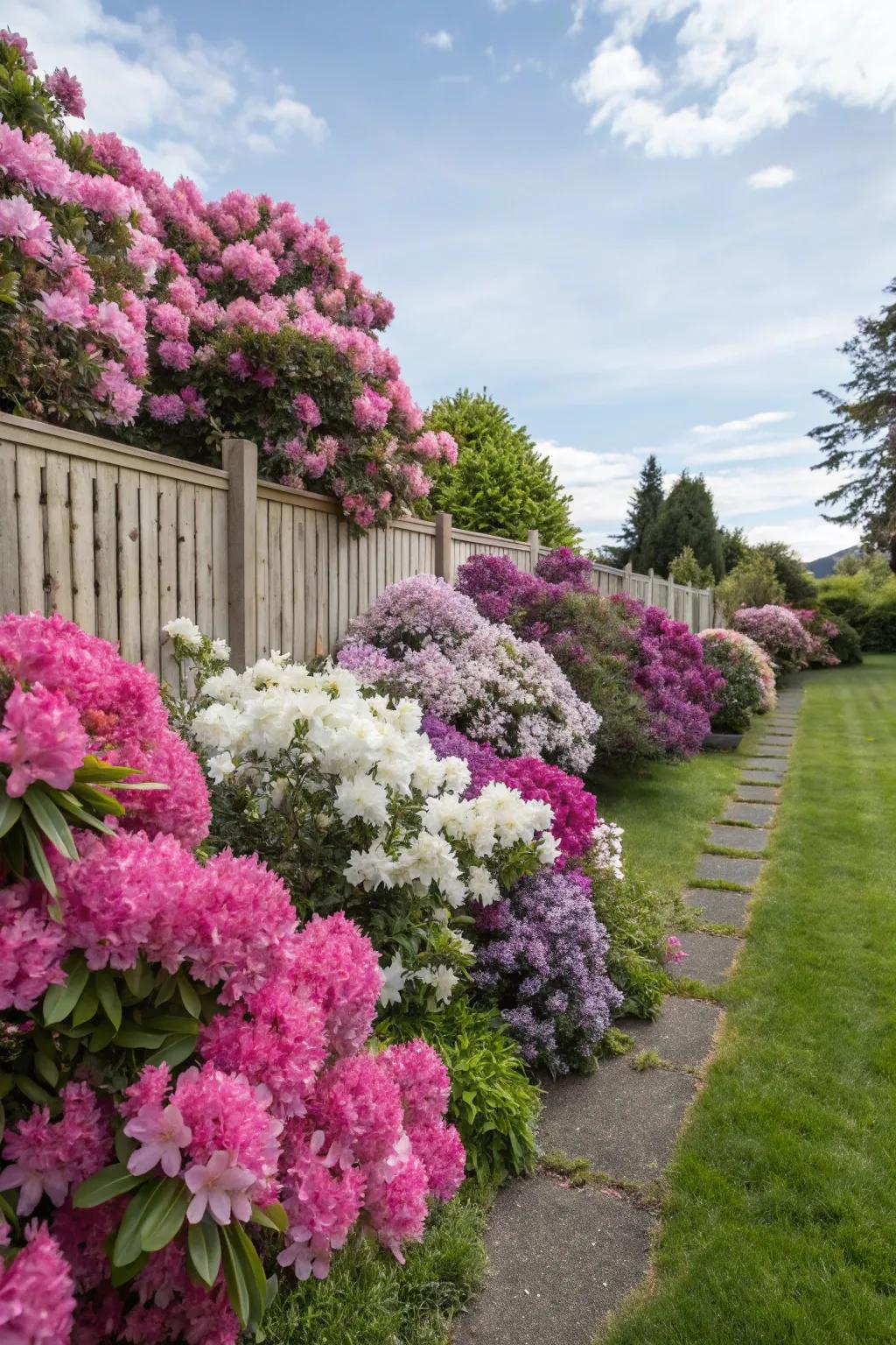 Rhododendrons bring a breathtaking display of color in spring.