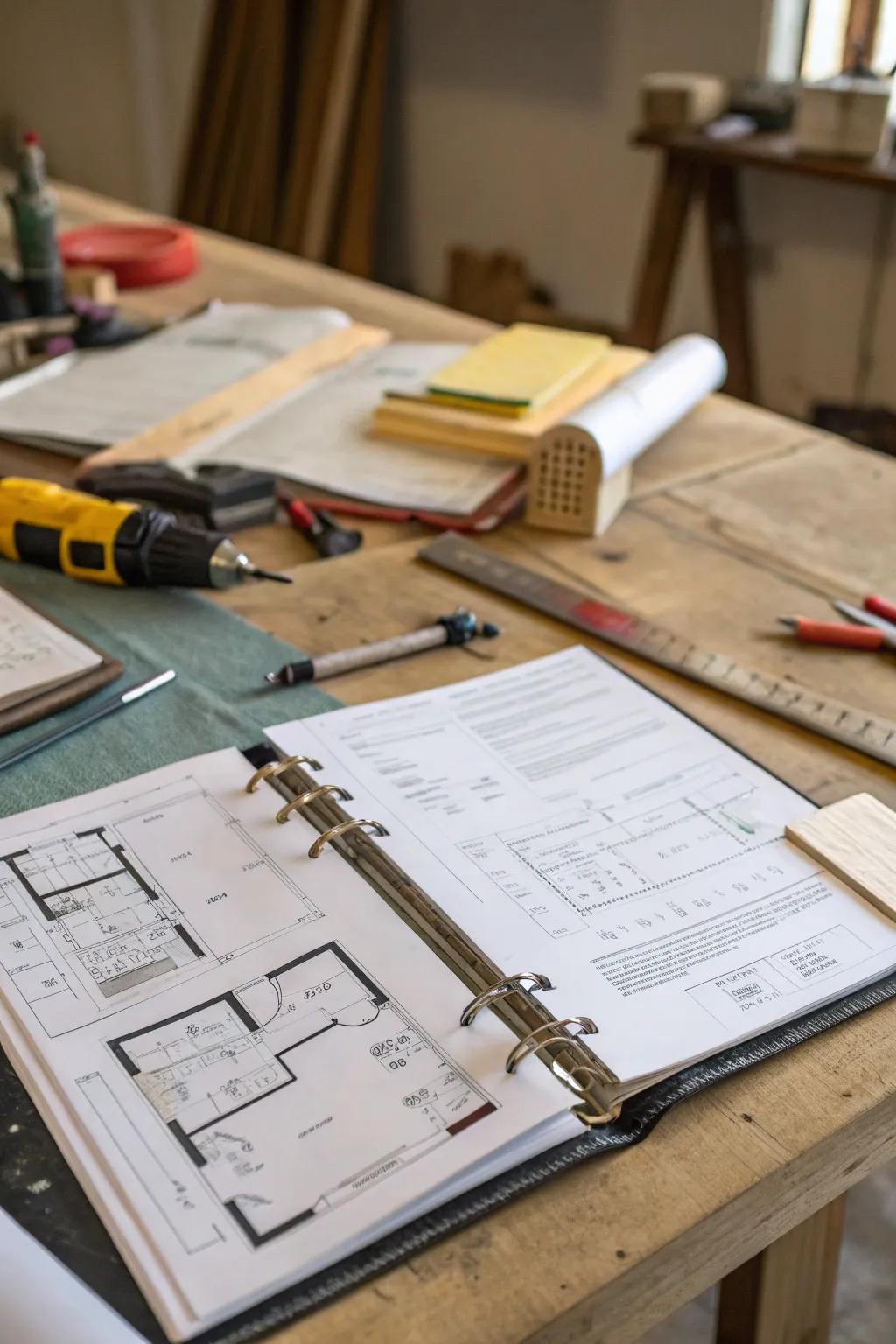 A home project binder designed for effective project oversight.