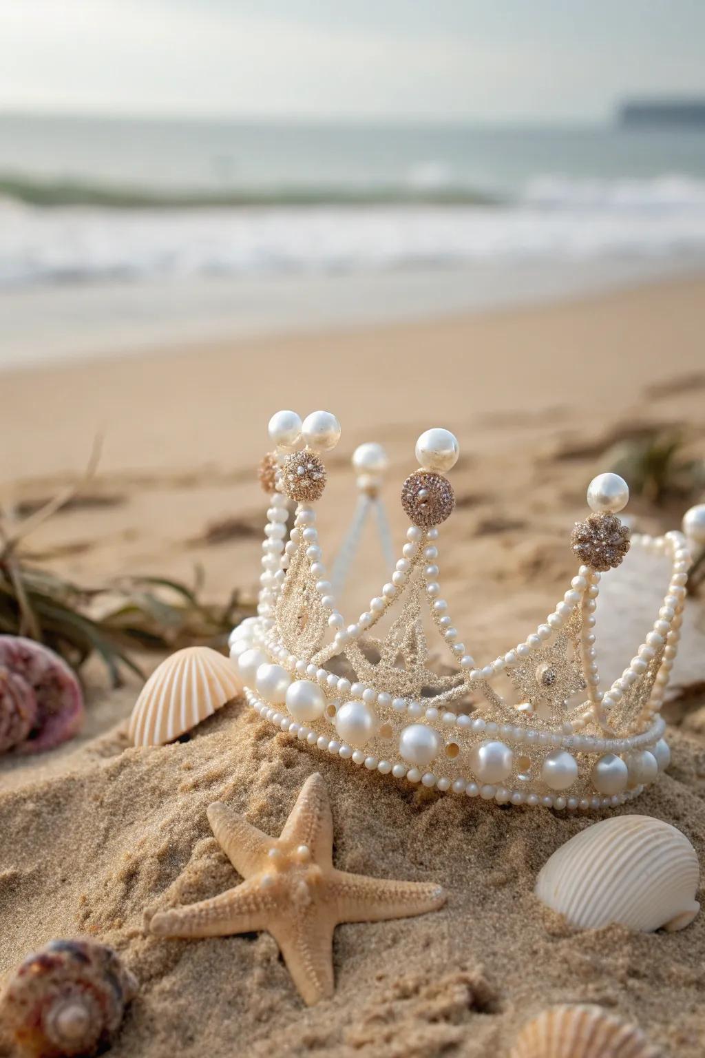 A magical seashell enchantment birthday crown