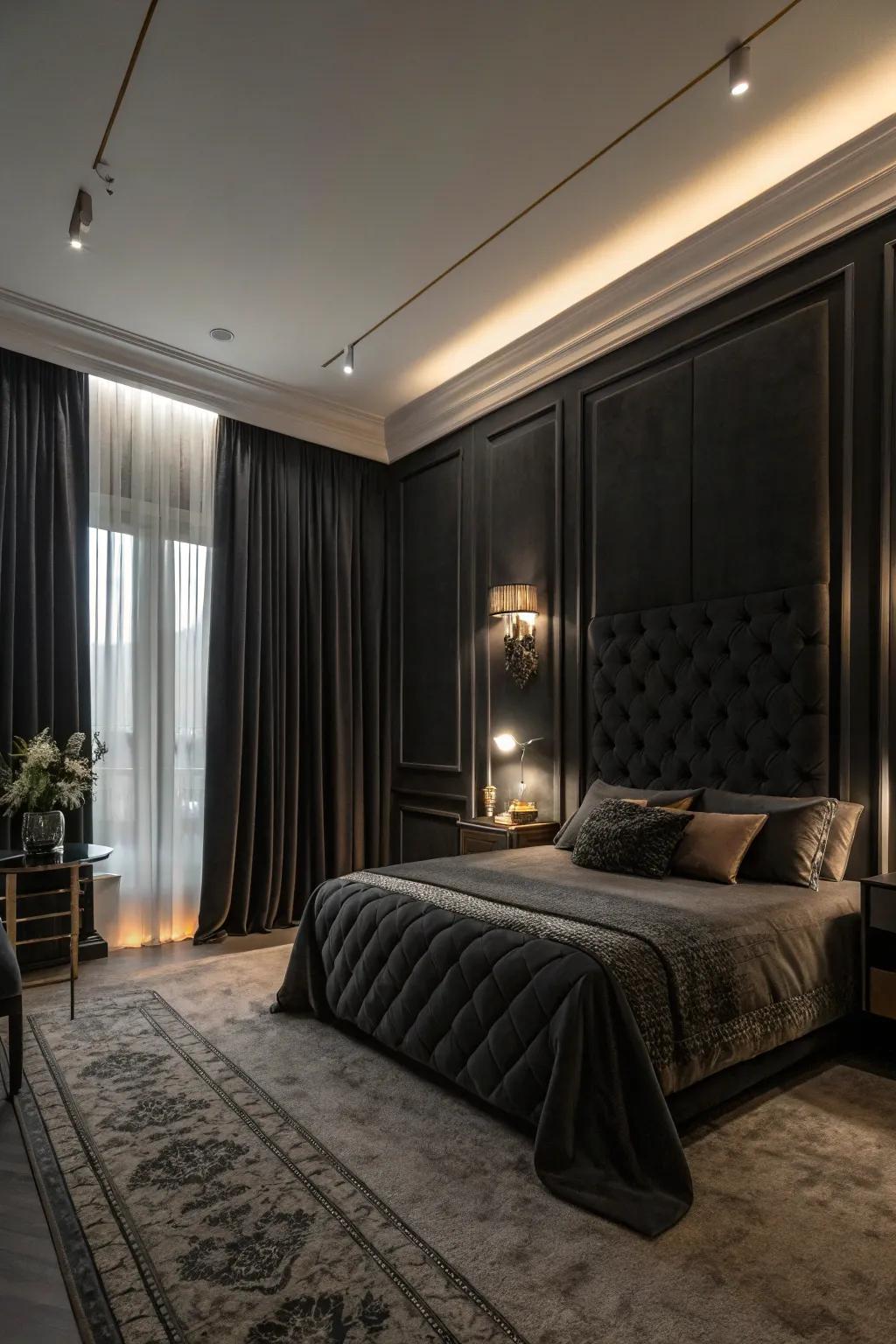 Light-shielding curtains secure solitude and sustain a snug ambiance.