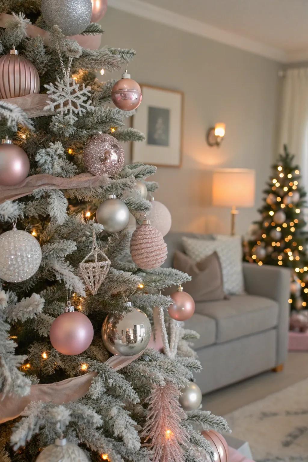 Family ornaments contribute personal charm and memories.