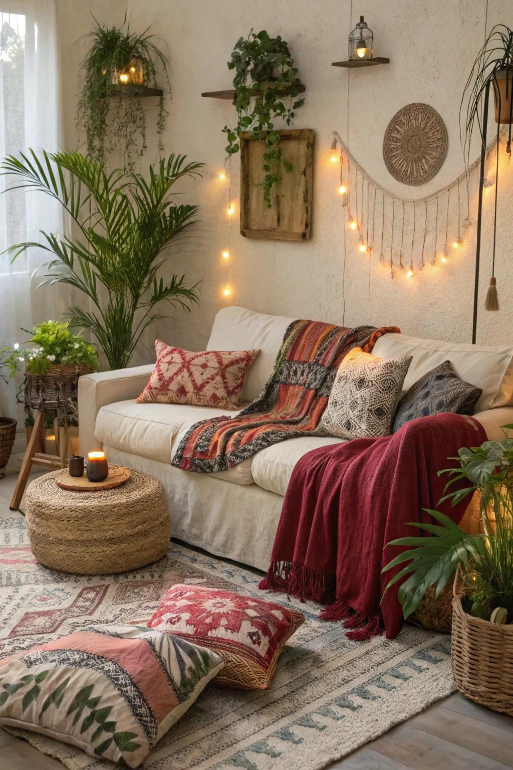 Laid-back energy is key to the bohemian spirit.