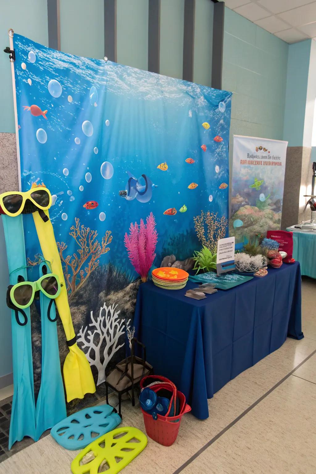 A snapshot area that delivers a plunge into the ocean's playful aspect.