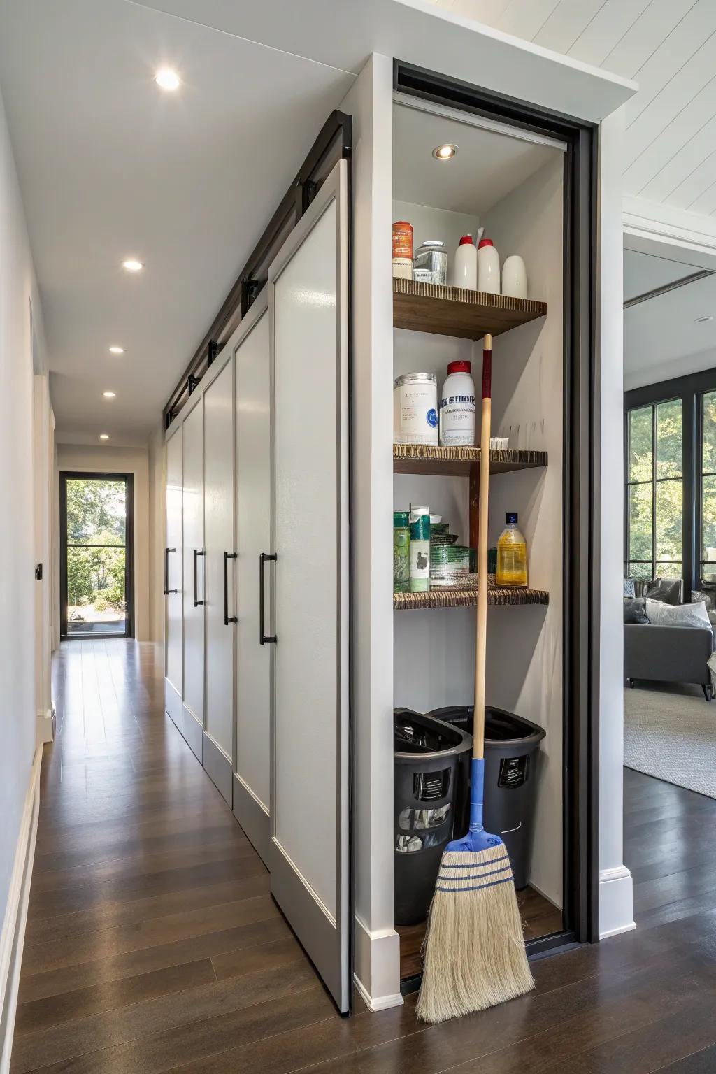 Sliding doors are a stylish way to save space in your closet.