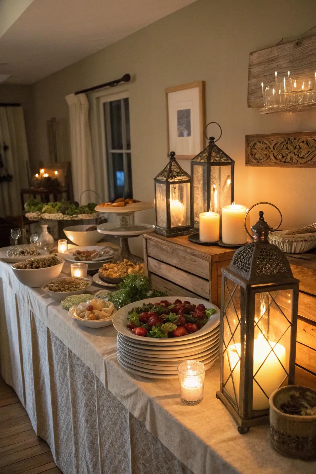 Glowing mood adds warmth and elegance to your buffet.