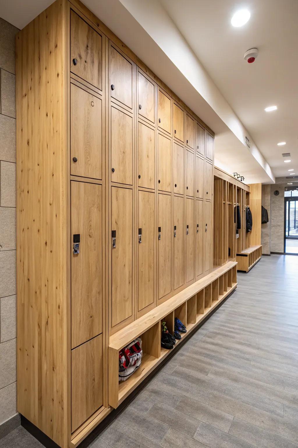 Chic and sustainable integrated lockers.