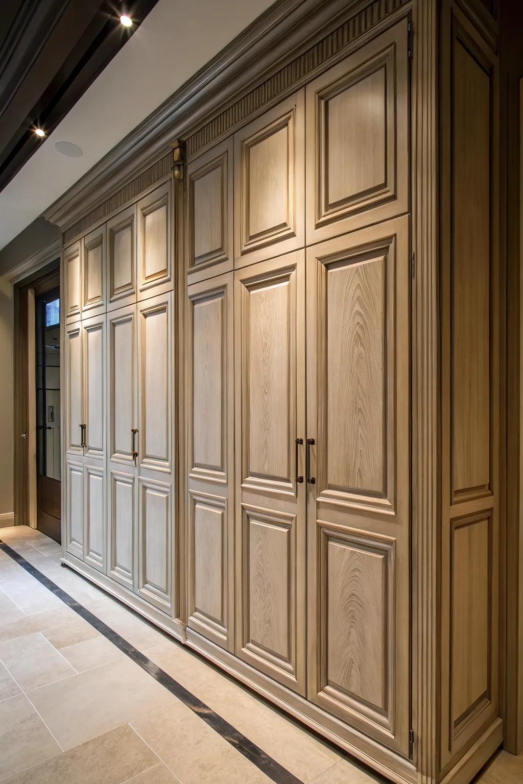 Multi-piece doors give elegant depth.