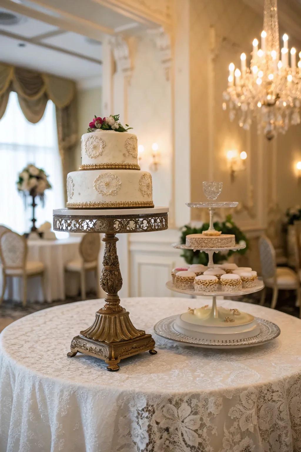 Vintage cake stands give any decor a timeless elegance.