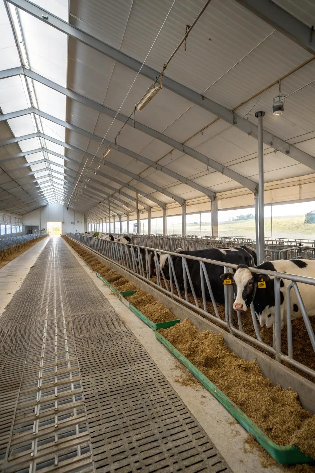 Effective drainage preserves the barn's cleanliness and dryness.