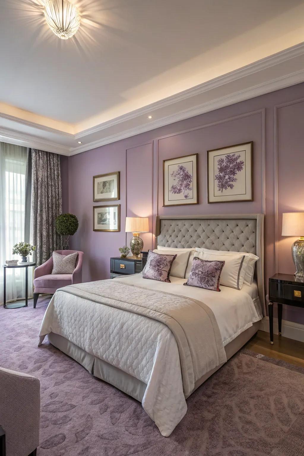 Lavender walls can introduce understated beauty and serenity.