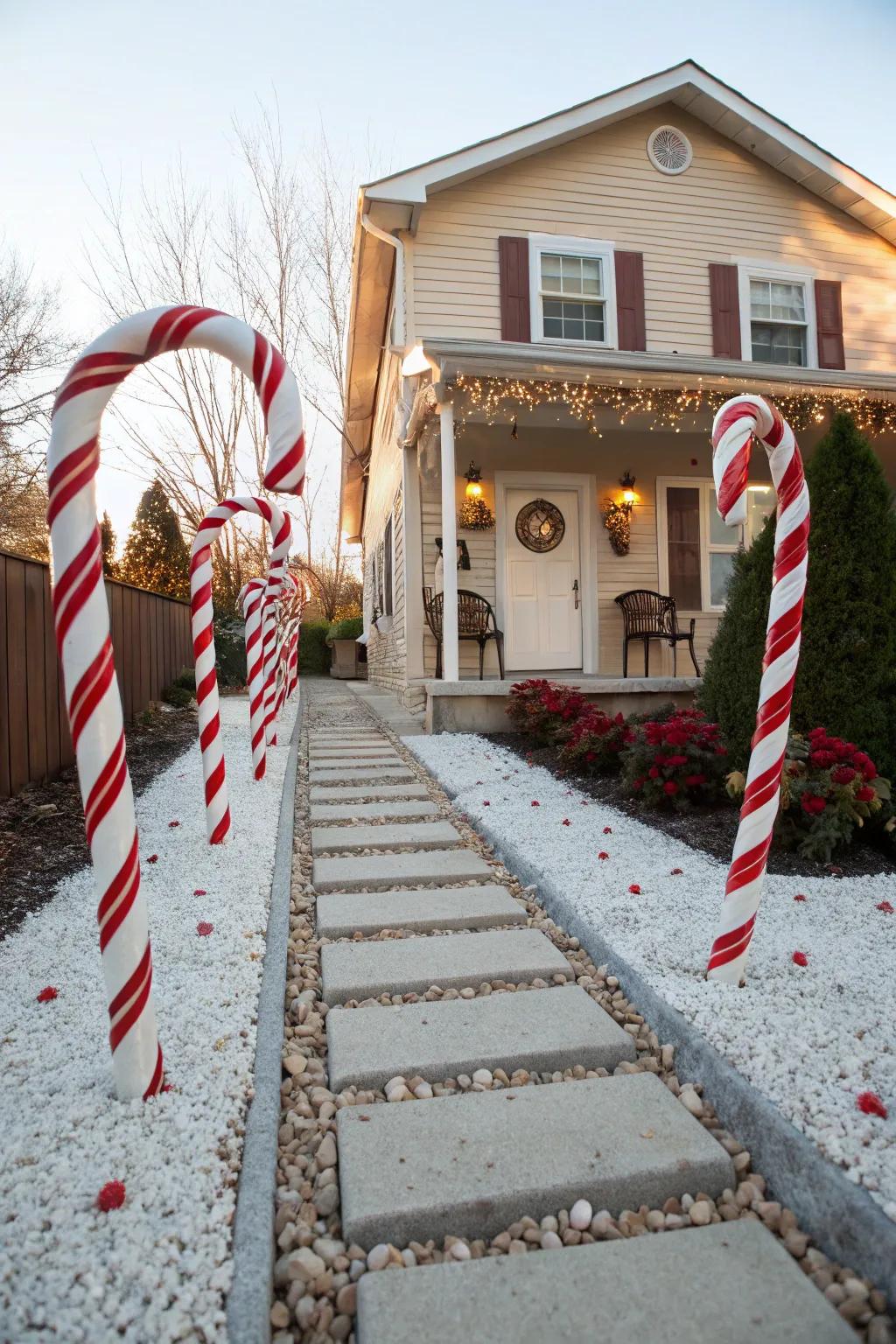 Direct visitors with a peppermint walkway.