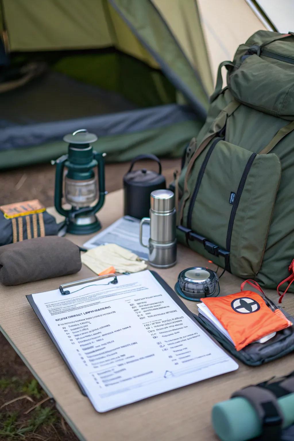 Stay organized with a comprehensive camping checklist.