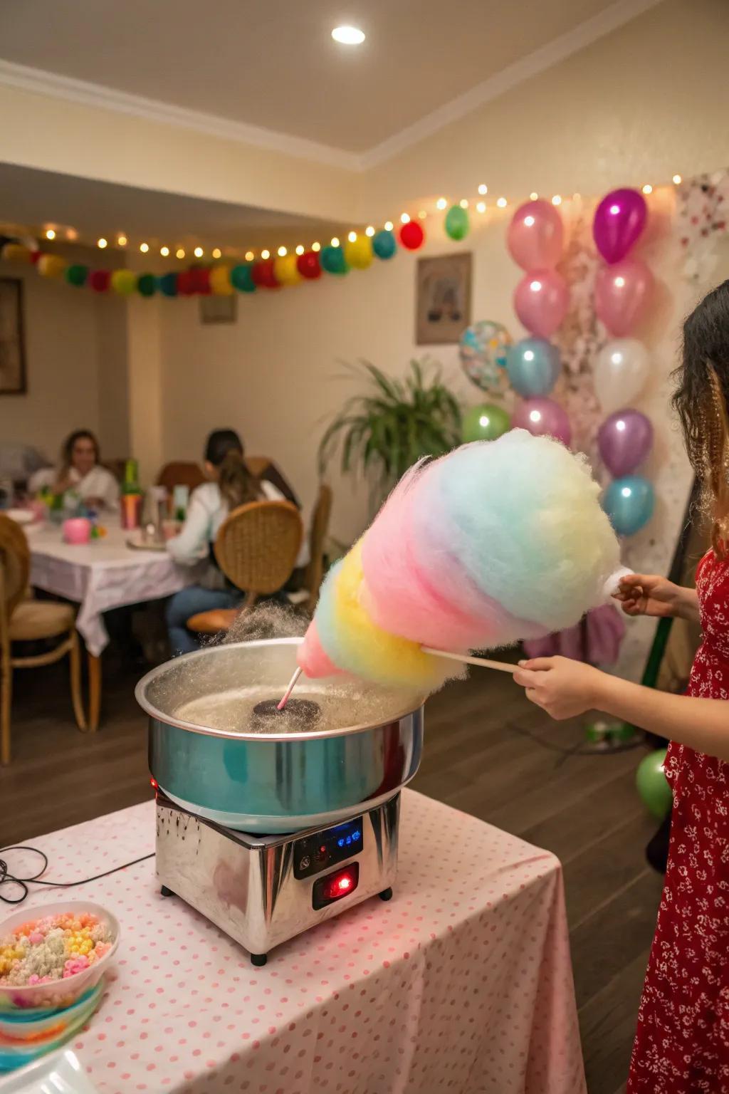 Spun sugar brings a sweet and nostalgic touch to your party.