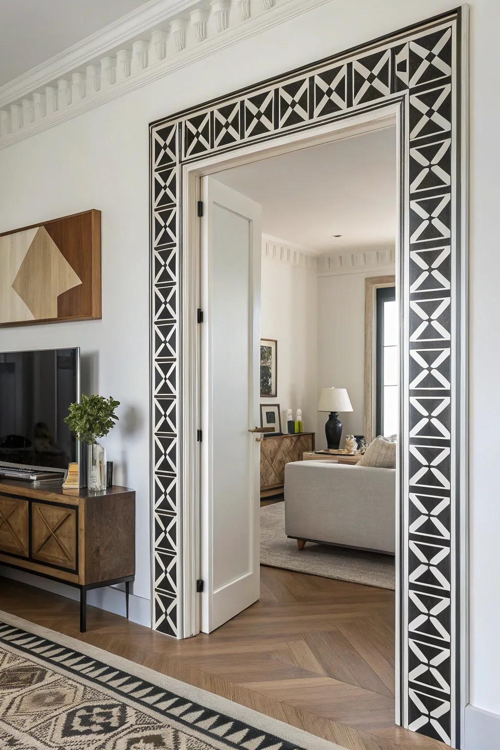 Symmetrical shapes bring a modern edge to trims.