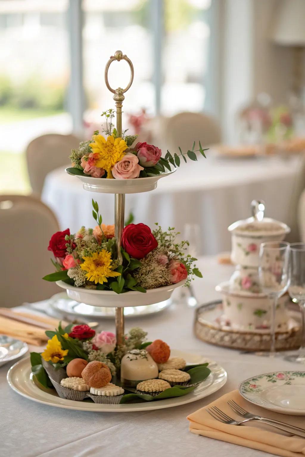 Layered sophistication with a staggered rack centerpiece foundation.